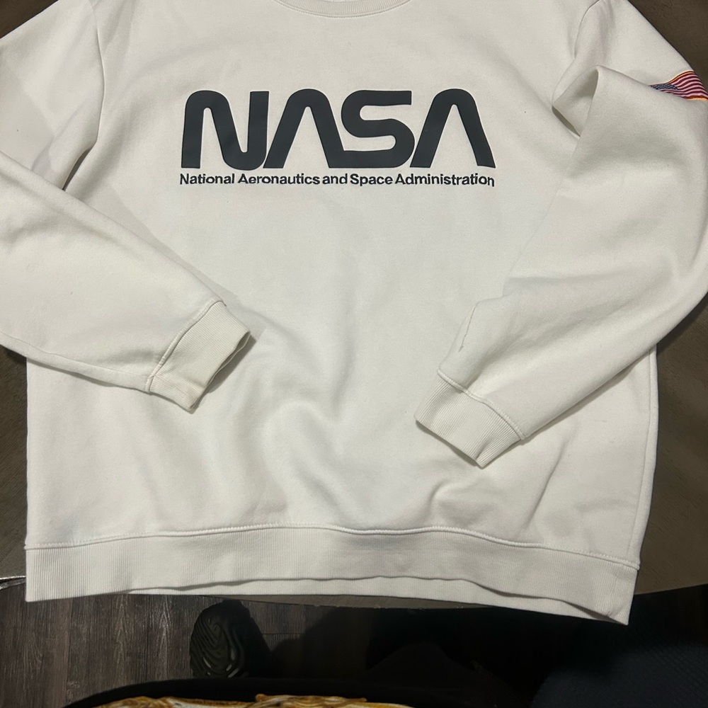 H&M White NASA Crewneck Sweater